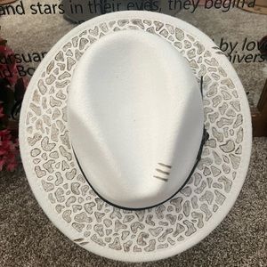 Hand burned fedora hat